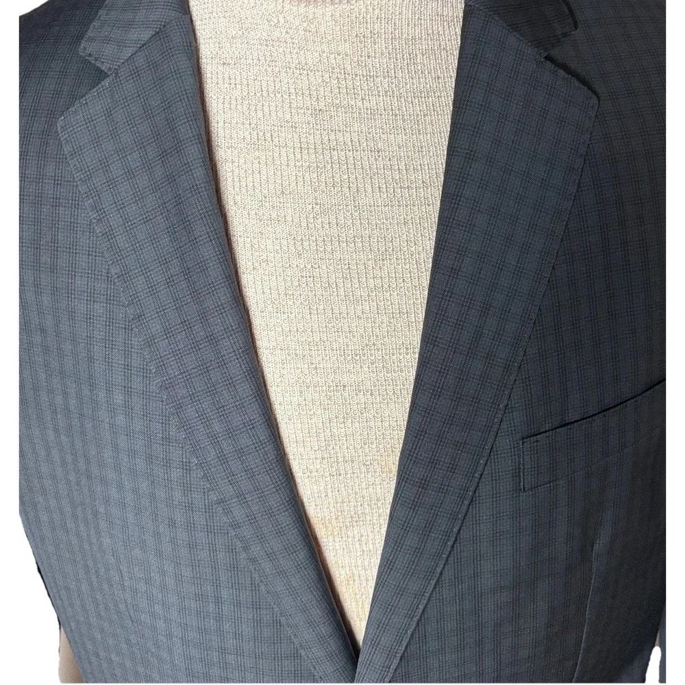 BOSS HUGO $649 Virgin Wool Blazer Dark Gray Check Two-Button US‎ 38R MINT
